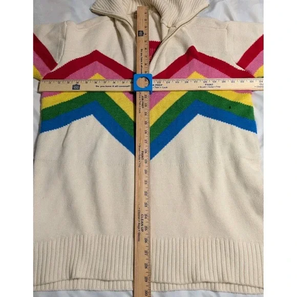 Show Me Your Mumu‎ Weston Rainbow Chevron Knit Sweater Half Zip Womens Medium - Picture 8 of 12